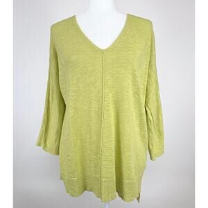 Eileen Fisher Organic Linen Cotton Tunic Top Medium Lagenlook Minimalist Casual